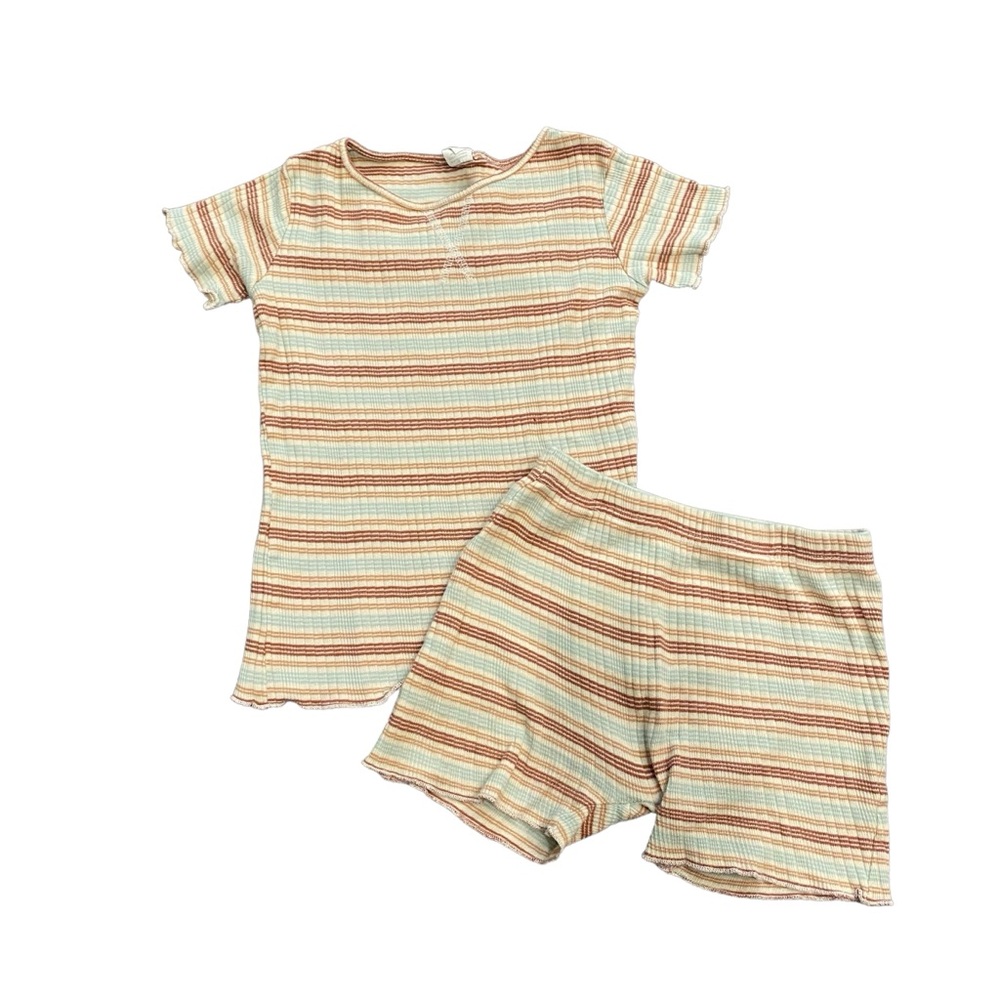 Kate Quinn Organics Striped Ribbed Pajama Set